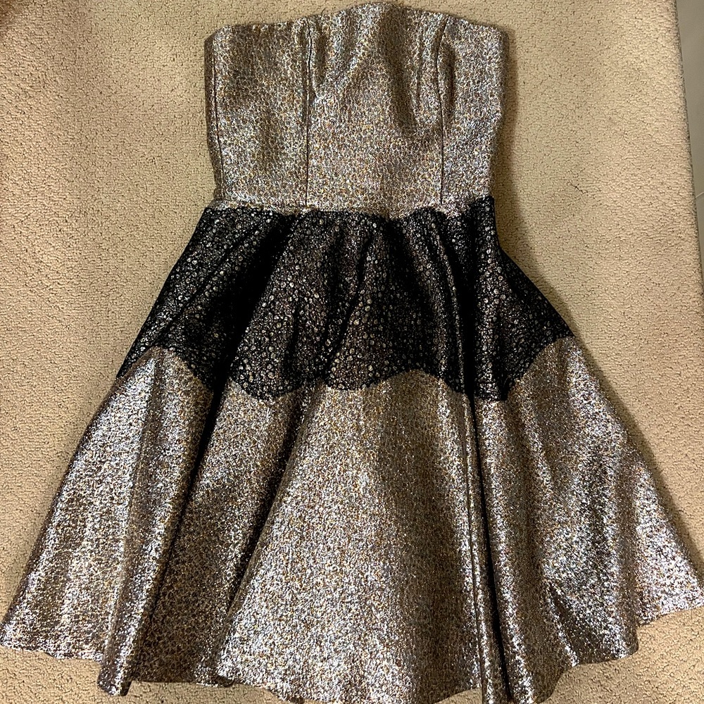 Anthropologie metallic holiday dress, size 0